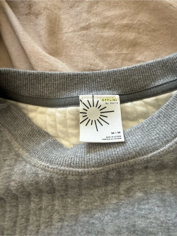 OFFLINE By Aerie Coffee Run Crewneck Gray Size M - Image 2