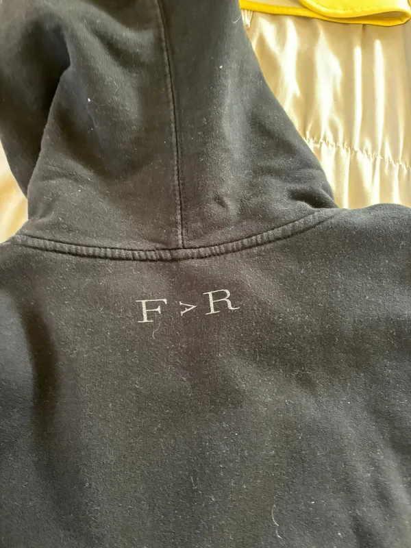 F>R Black Hoodie Size L - Image 5