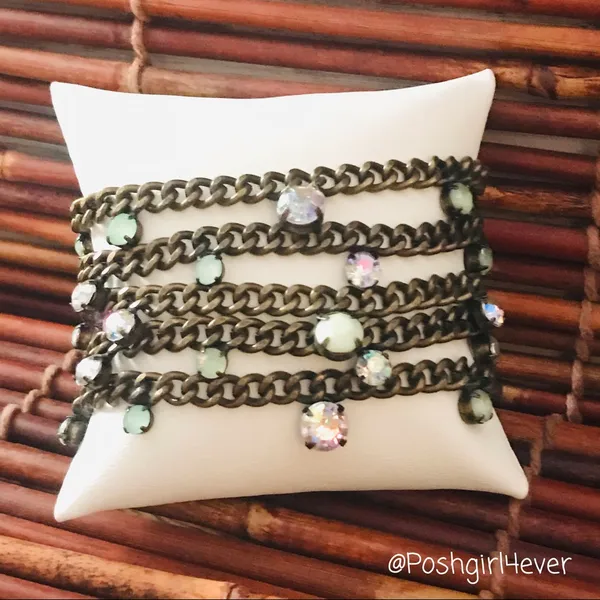 Chico’s Bracelet Brass Tone Rhinestones NWT - Image 2
