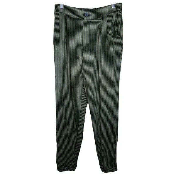 Abercrombie & Fitch Black Green Striped Yoga Track Lounge Jogger Pants Size M - Image 2