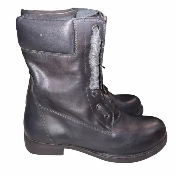 Vintage Foundry Co. Black Leather FILO Combat Boots Shoes 8.5 NO INSOLES - Image 5