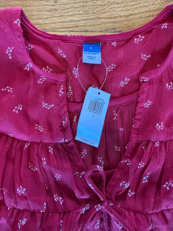 NWT Old Navy Floral Chiffon Blouse - Image 5