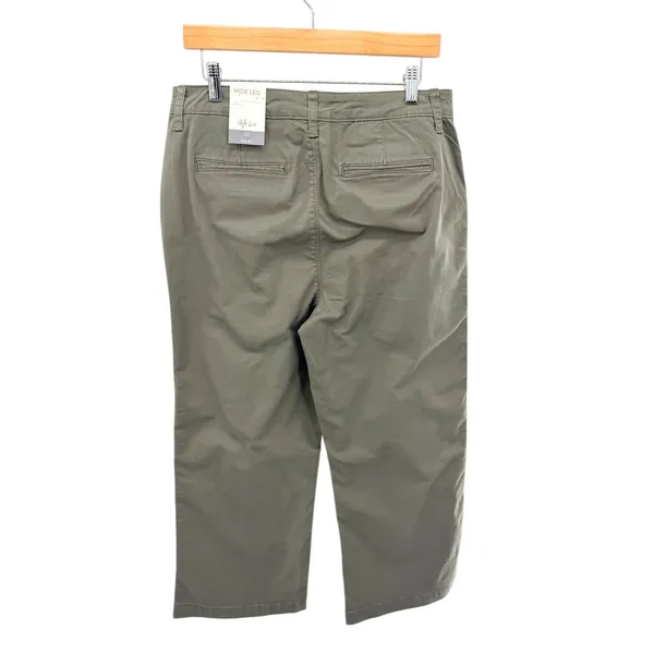 tyle & Co Womens Wide Leg Crop‎ Mid Rise Core Pants Olive Green Size 12 New - Image 2