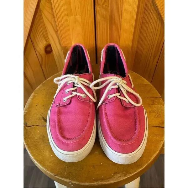 Polo Ralph Lauren Lilia canvas stripes pink size 9B ￼ - Image 2