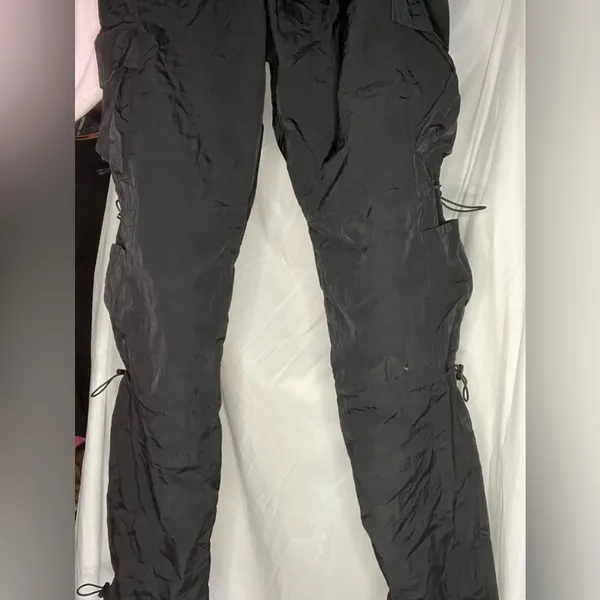 Like New The Chloe Nylon parachute pants by Garage size small in black, sold out - Image 5