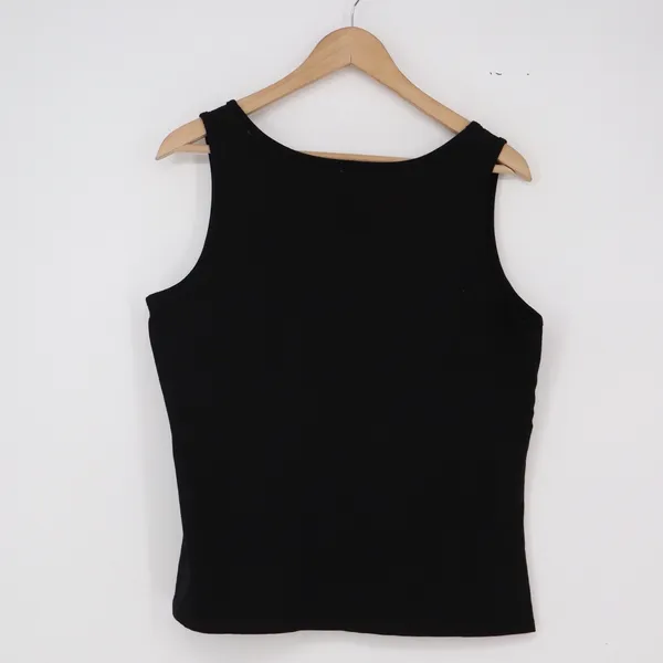 Unbranded Tank Top Womens L Black Sleeveless Scoop Neck Stretch Excellent - Image 4