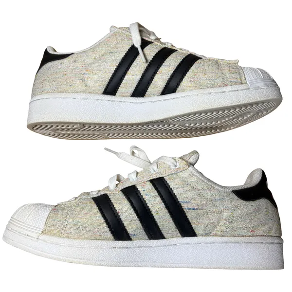 Adidas Superstar Tan Speckled Canvas Sneakers Size 6 - Image 3