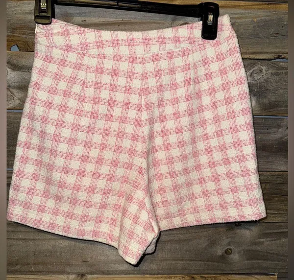 ZARA Pink Plaid Mini Skirt/shorts XS - Image 2