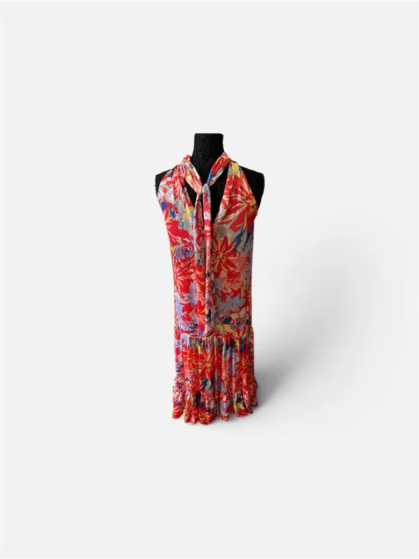 Vince Camuto Coral Floral Halter Maxi Dress - Image 3