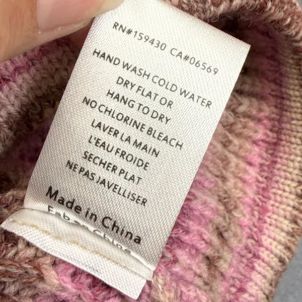 Elan Womens Striped Cropped Sweater Pink Purple SWS10899‎ Drawstring Hem Size M - Image 6