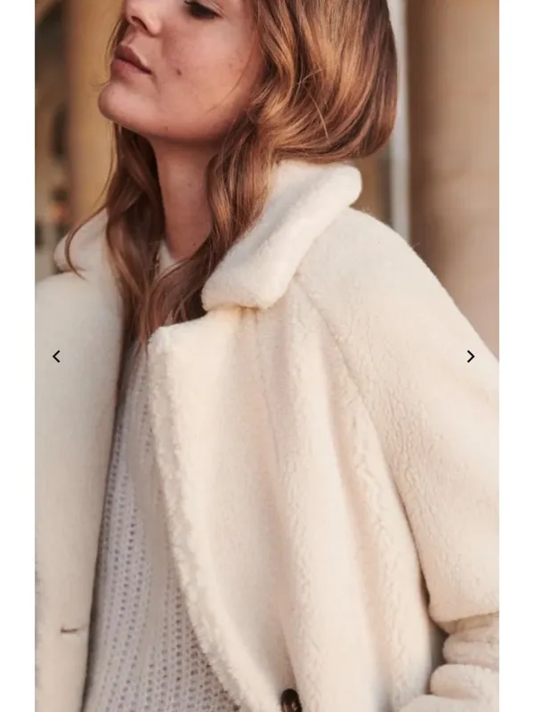 NWT SÉZANE ISÉE COAT White WOOL soft SZ42 us10 bust44 - Image 9