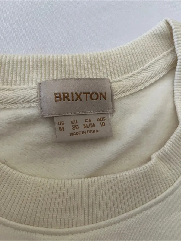 Brixton Cream Pullover with Tan Label Red Size M - Image 2