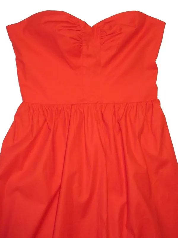 NWT Reformation Buckley in Paprika Red Organic Cotton Strapless Midi Dress 10 - Image 8