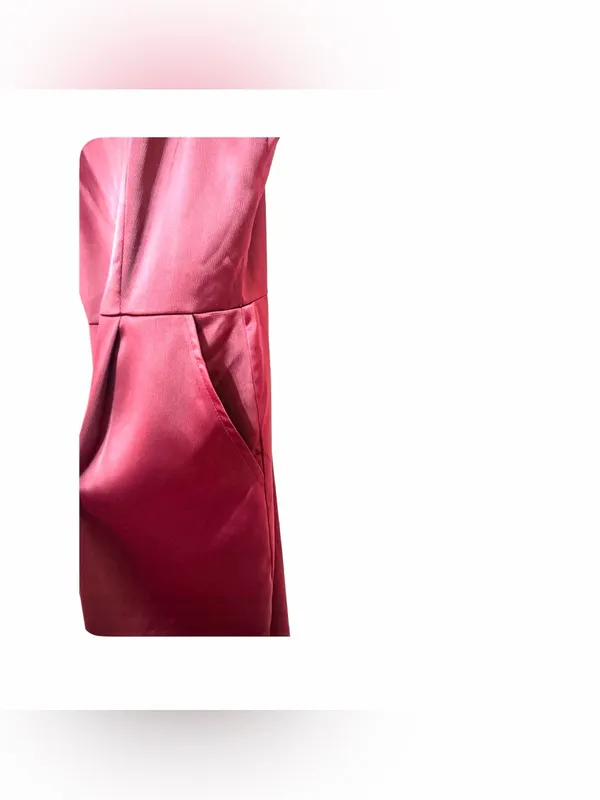 Lulus Women’s Touch of Heaven Burgundy Satin Sleeveless Jumpsuit size Large - Image 10