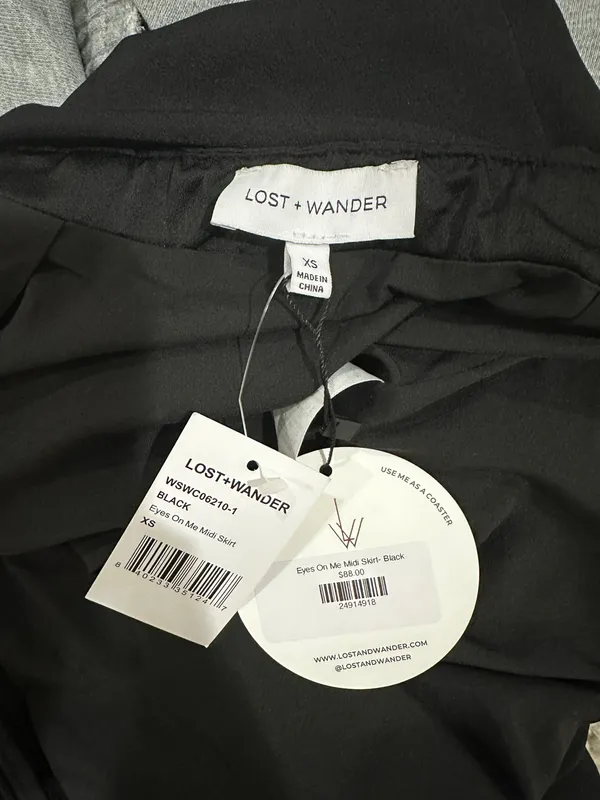 Black Silk Skirt Size XS - Image 5