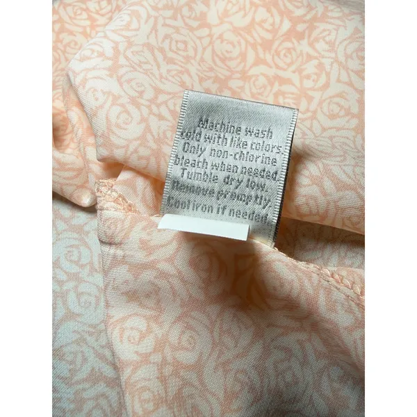 LC Lauren Conrad Peach Rose Floral Cap Sleeve Tie Back‎ Blouse Womens Small - Image 7