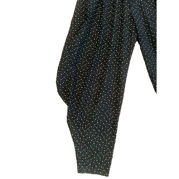 Vtg Diamonds Run Jumpsuit Black Polka Dot Strapless‎ Sweetheart Harem Retro XS - Image 4