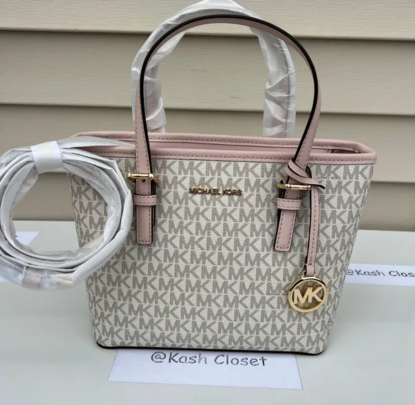 Michael Kors JST Extra-Small Top-Zip Tote Bag -Powder Blush Multi - Image 8