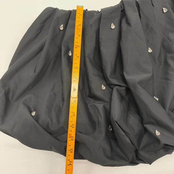 A New Day Black Bubble Mini Skirt Rhinestone Embellished Puffy Party Skirt M - Image 7