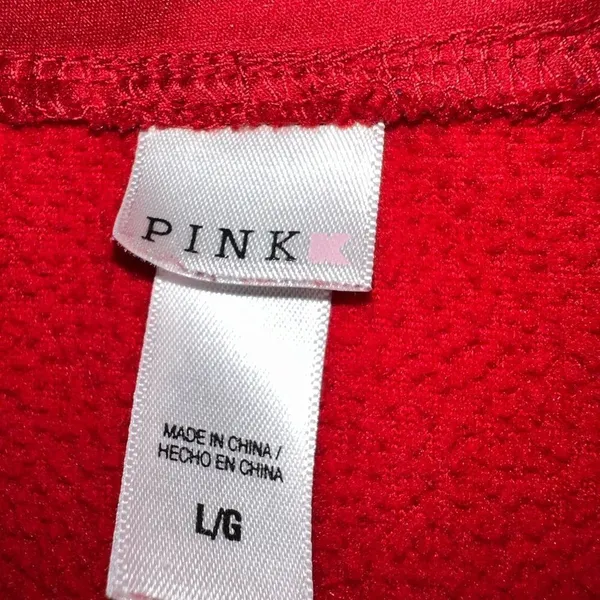 Pink k 2 piece set red cozy pjs with cute heart design. - Image 6