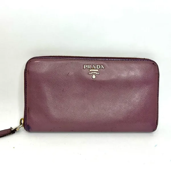 Prada Purple Saffiano Leather Zippy Wallet - Image 2
