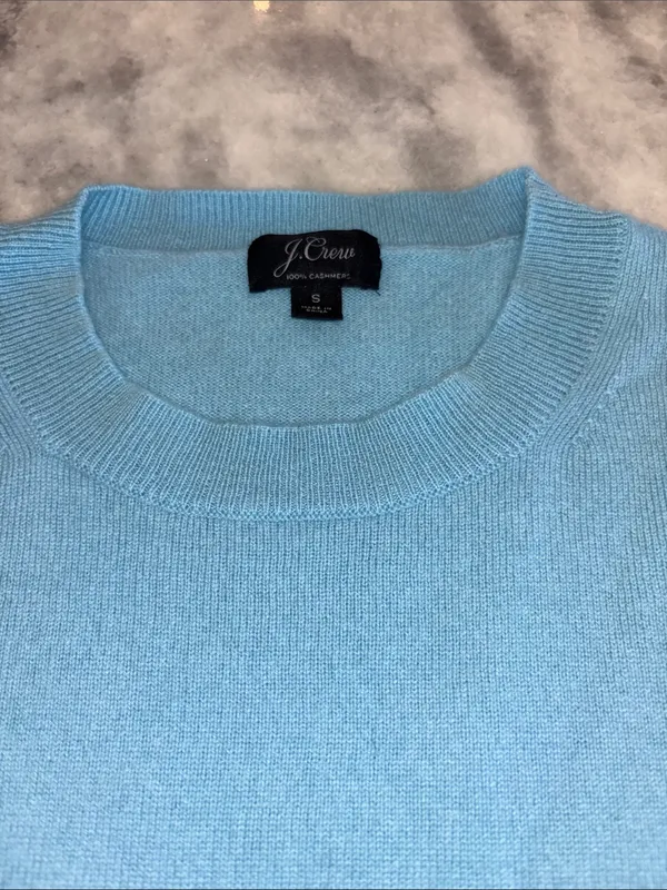 J. Crew Sky Blue Cashmere Crewneck Sweater - Image 2