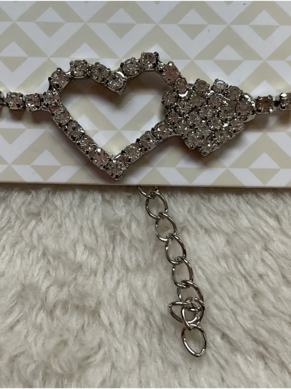 D'Bello Silver Heart Crystal Bracelet - Image 3