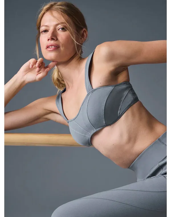 Alo Yoga Alosoft Sunray Bra Steel Grey - Image 3