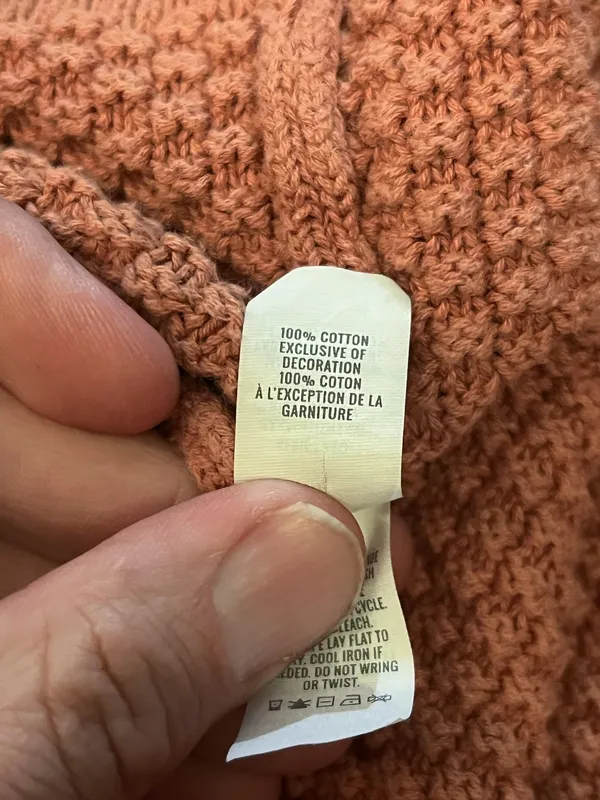 Aerie Cardigan Sweater Womens Medium Brown Waffle Knit V Neck Varsity 06 Pockets - Image 9