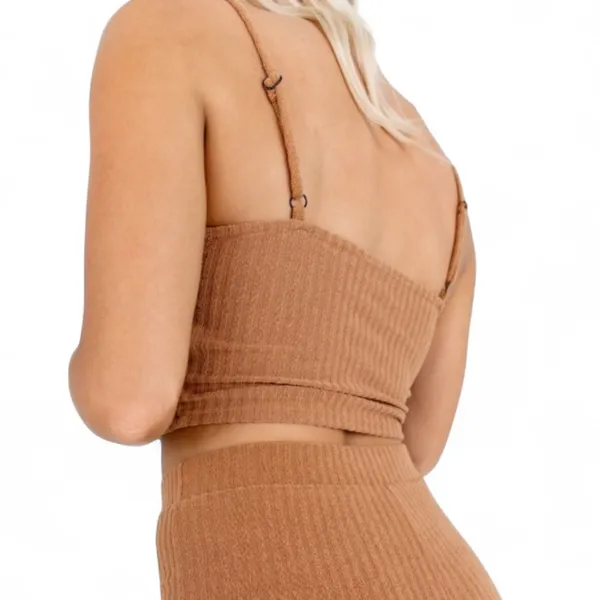 ✨Kittenish Brown Terry Cloth Angelica Cropped Tank NWT - Image 2