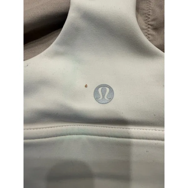 Lululemon Energy Bra High‎ Neck Longline White Size 10 Racerback Sports Bra - Image 3