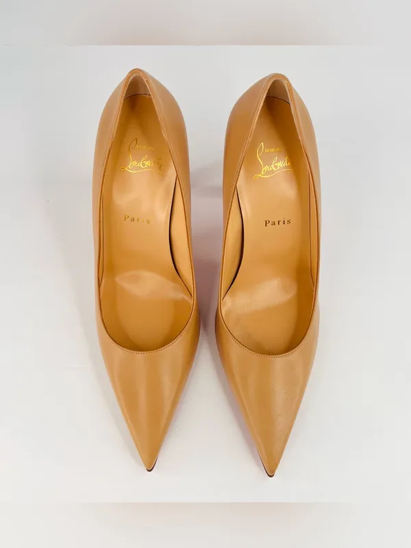 Christian Louboutin Condora 100mm Beige Leather Pumps Size EU 40 - Image 5