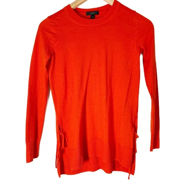 J.Crew XXS 100% Merino Side Tie Pullover Sweater. - Image 4