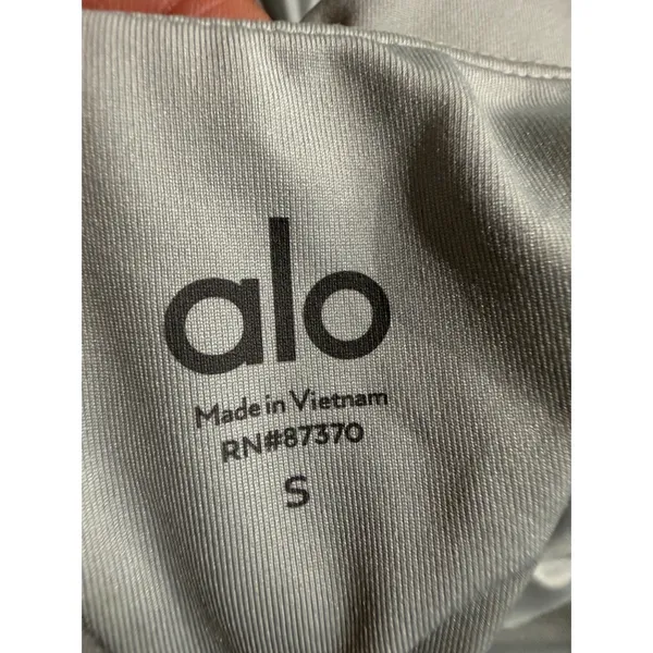 Alo Yoga Womens Ribbed Racerback Handkerchief Hem Tank Top Heather Gray S - Image 5