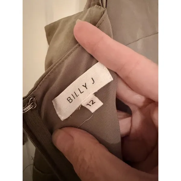 Billy J‎ Yasmeen Tie Front Maxi Dress Size 12 Olive Green - Image 8