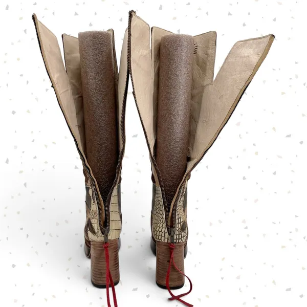Freebird by Steven Juno Patchwork Knee High Leather Boots Fall Boho Style Size 7 - Image 7