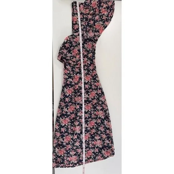 Altar'd State Floral Mini Dress Sweetheart Keyhole Cottagecore‎ Navy Pink Small - Image 9