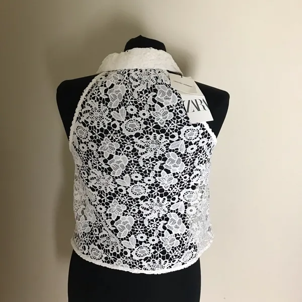 Zara White Lace Sleeveless Top NWT - Image 4