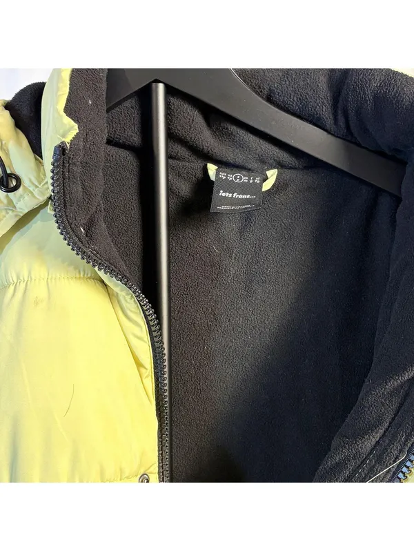 iets frans... Lime Hooded Puffer Jacket Yellow Size M - Image 3