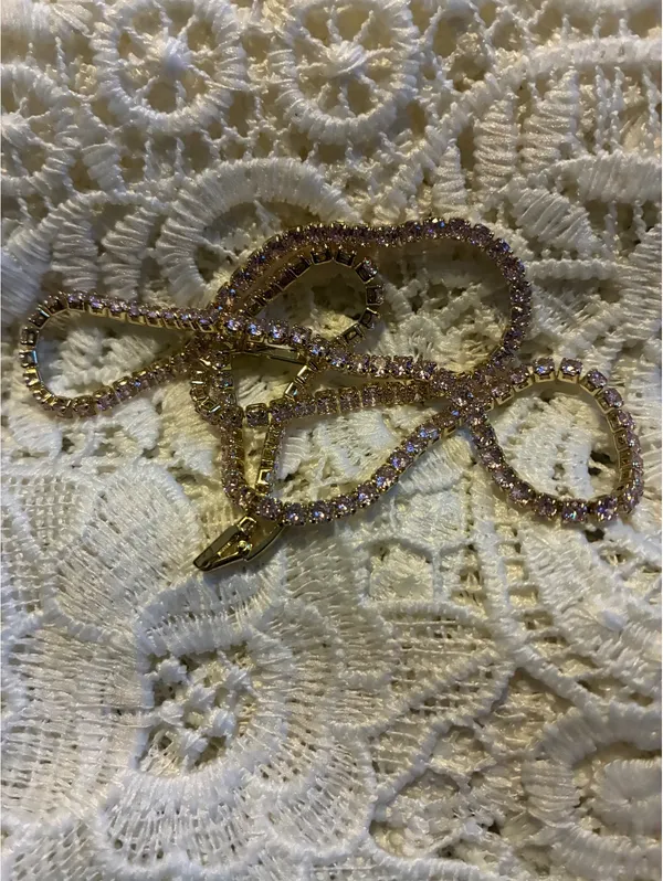 Pink Cubic Zirconia Gold Plated Tennis Necklace – Elegant - Image 7