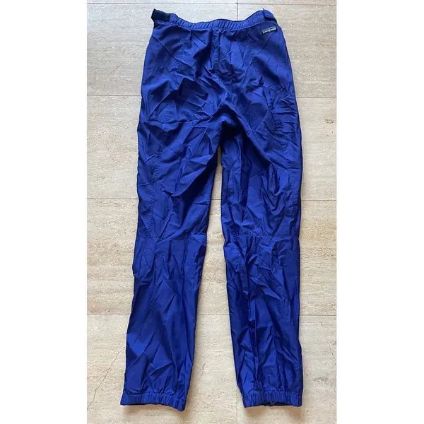 Vintage Patagonia women Blue Waterproof windbreaker Track Pants w Side Zippers M - Image 4