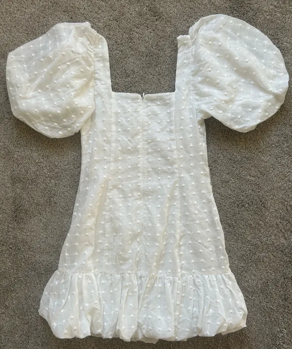 Sabo Skirt Dress Mini White Puff Sleeve - Image 5