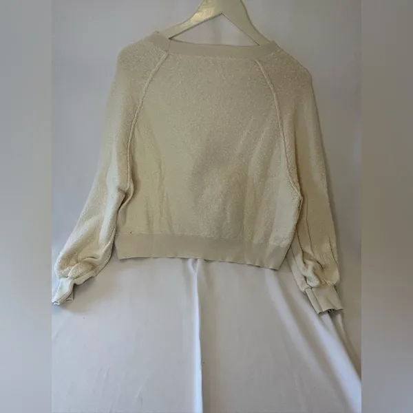 Free People Sweater Found My Friend Pullover Cream White XS - Image 2