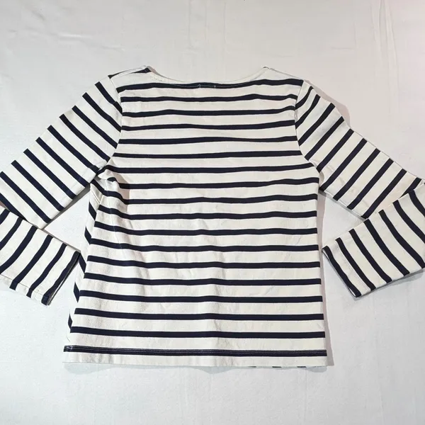 J. Crew Black and White Striped Long Sleeve Top - Image 2