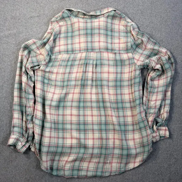 Southern Shirt Co Women's Medium Plaid Popover Button Up Long Sleeve Top Tunic - Image 10