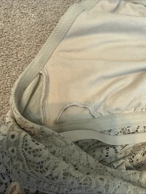 Aerie Taupe Lace Unlined Strappy Back Long Line Bralette Size XL - Image 4