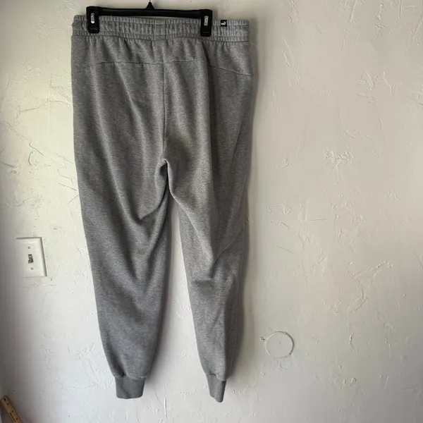 Puma Women's Gray Sweatpants Joggers Size L Logo Drawstring‎ Cuffed Athletic - Image 5