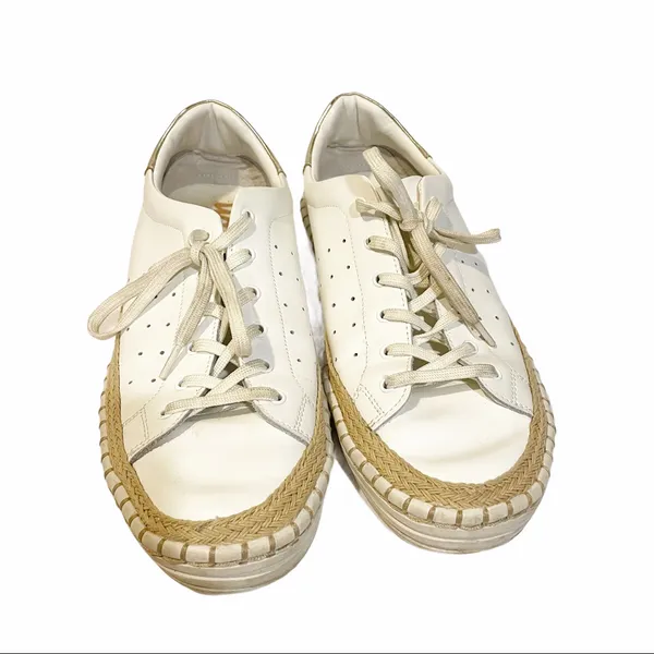 Sam‎ Edelman Womens 8.5 White Leather Kavi Low Top Jute Sneaker - Image 2