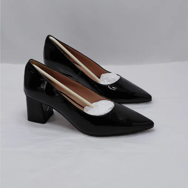 Linea Paolo Womens Pumps Size 6 Black Patent Office Chic Career Cocktail Shoes - Image 14