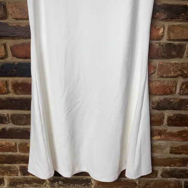 NWT Lulus Extraordinary Glam White Feather Strapless Mermaid Maxi Dress Medium - Image 5